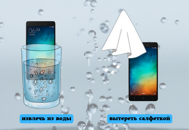 Сяоми редми упал в воду